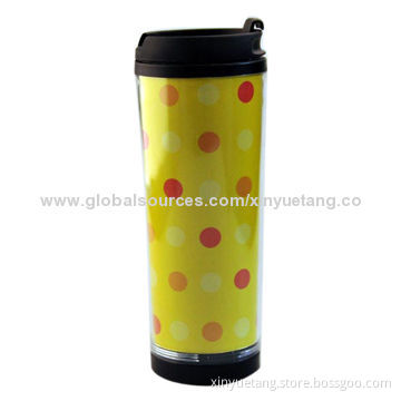 16oz Double Walled Plastic Coffee Tumbler, 350mL Volume, Sized 178*6cm